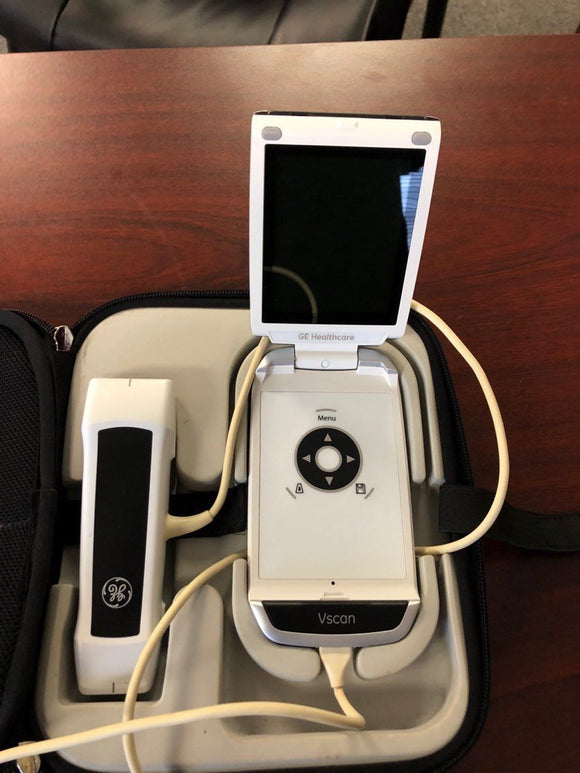 GE V-scan Dual Head - Handheld Portable Ultrasound. PHASED ARRAY+ LINEAR PROBES