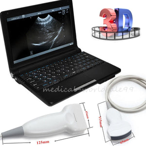 Laptop Ultrasound Scanner/Machine Convex+Vascular Linear Probes Transducer 3D AA 190891879639