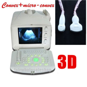 Portable Ultrasound Scanner w probe Convex+Micro convex heart Echo +3D software 190891057600