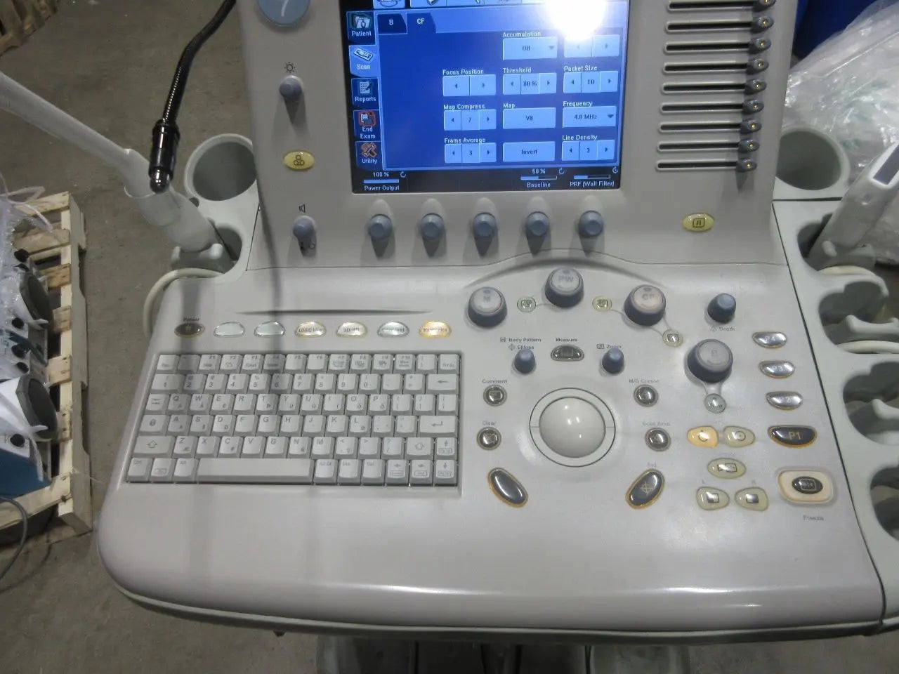 GE Logiq 7  ultrasound LCD with M12L  linear, M7C convex and E8C endovag. DIAGNOSTIC ULTRASOUND MACHINES FOR SALE