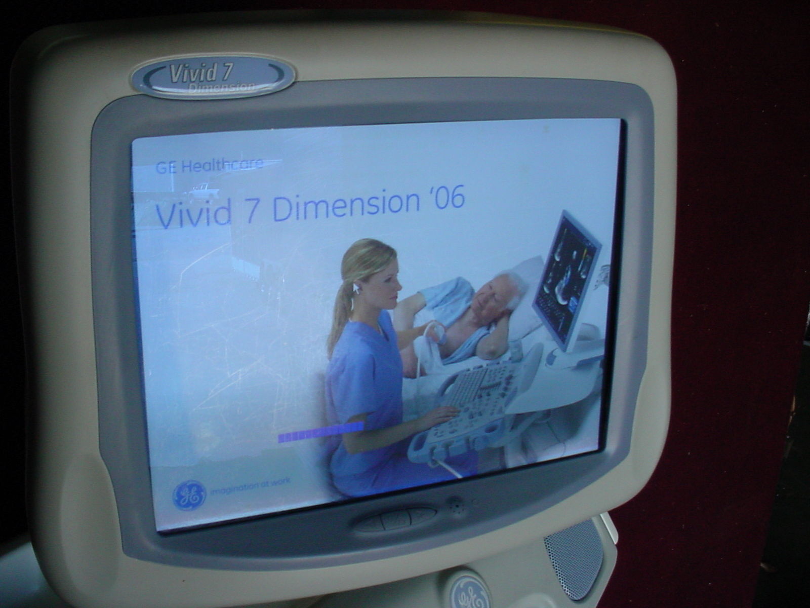 GE Vivid 7 Dimension '06 Ultrasound w/3 Transducer Probes M4S,4C,10S DIAGNOSTIC ULTRASOUND MACHINES FOR SALE