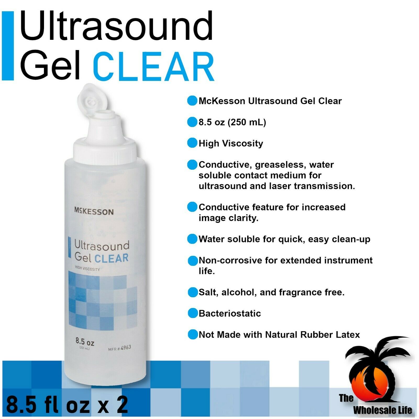 2 Pack-Ultrasound / Laser Transmission High Viscosity Clear Gel 8.5 oz Bottle DIAGNOSTIC ULTRASOUND MACHINES FOR SALE