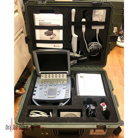 2012 Sonosite M-Turbo Portable Ultrasound Machine with Carrying Case 2 Probes