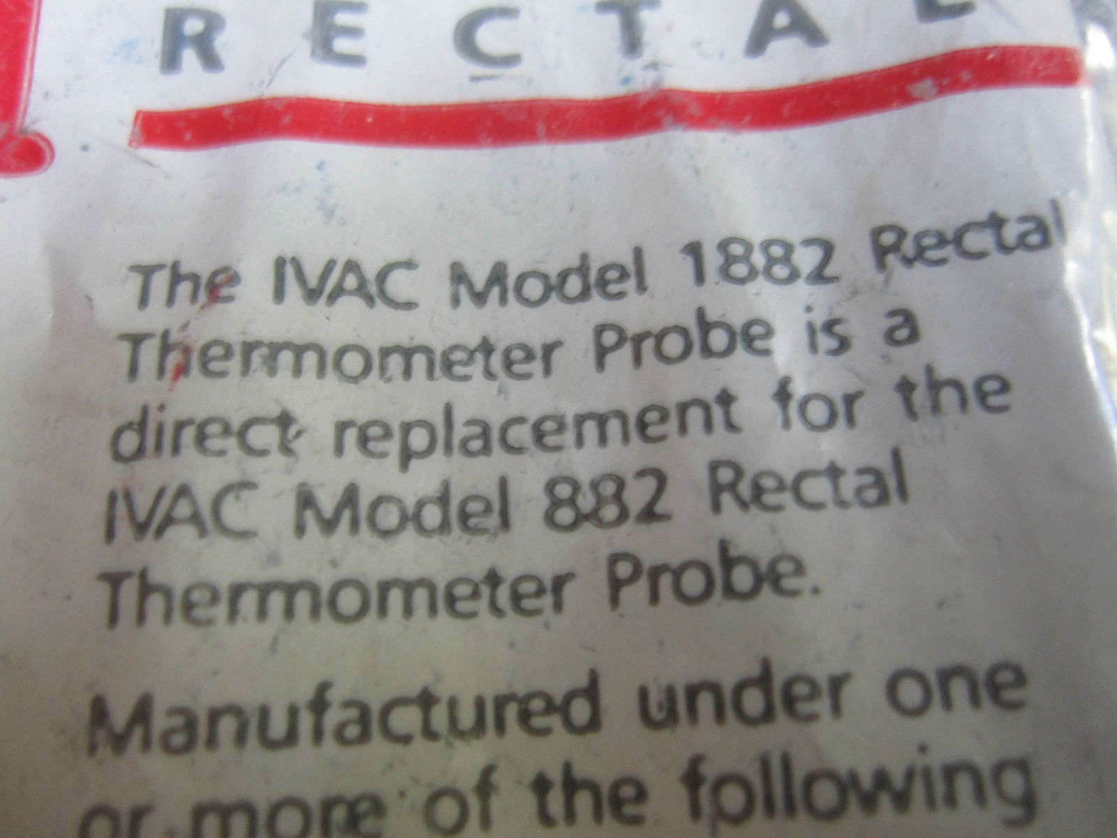 IVAC 1882 / 882 Electronic Thermometer Sensor Probe Assembly (Rectal) (New) DIAGNOSTIC ULTRASOUND MACHINES FOR SALE