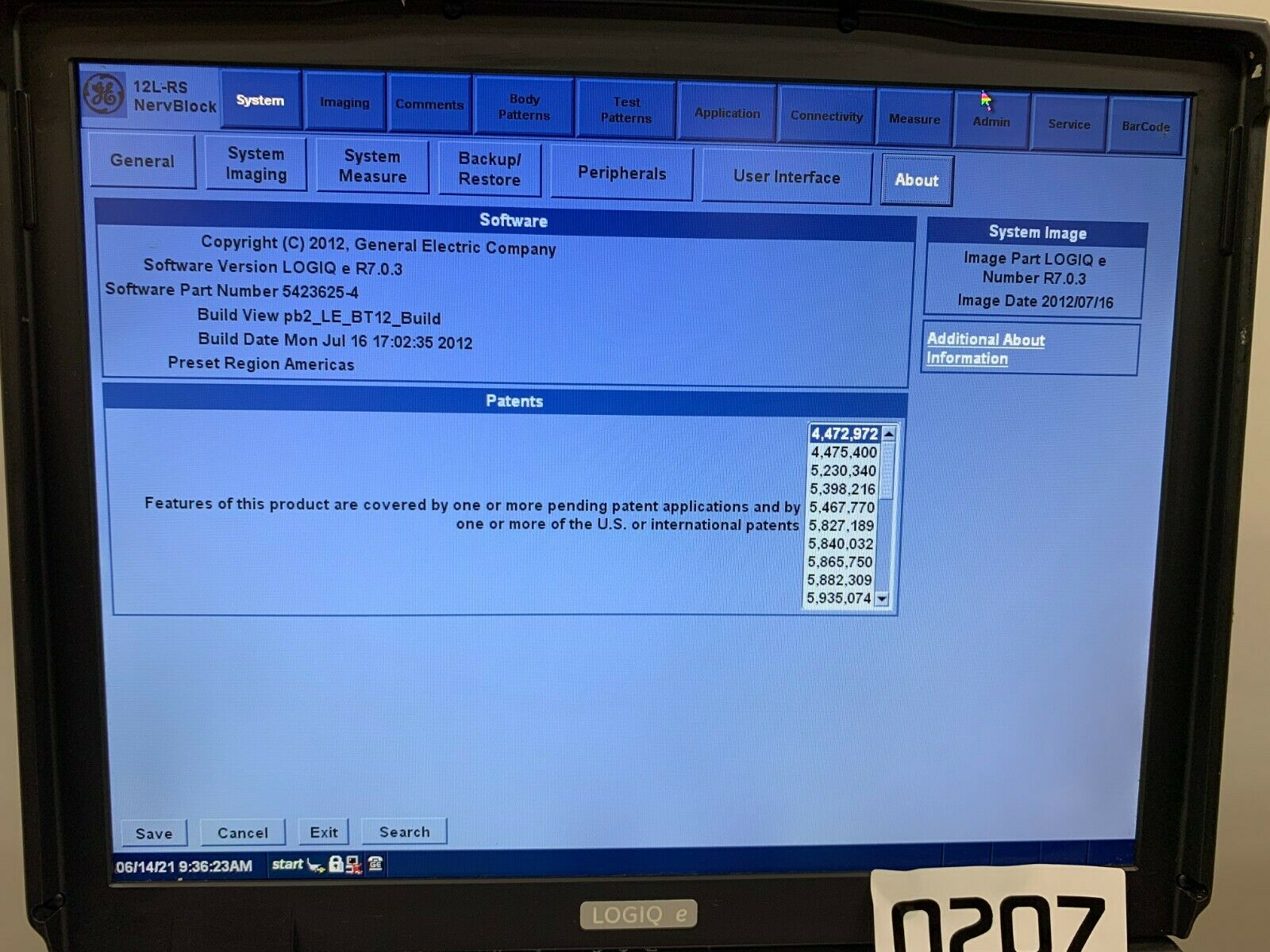 GE Logiq e NextGen Portable Ultrasound 5419804 W/12L-RS Probe V R7.0.3 0207 DIAGNOSTIC ULTRASOUND MACHINES FOR SALE