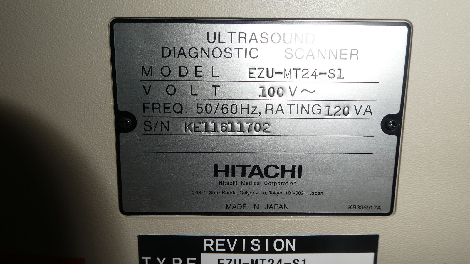 R178285 Hitachi Hi-Vision 5500 Full Digital Ultrasound System EZU-MT24-S1 DIAGNOSTIC ULTRASOUND MACHINES FOR SALE