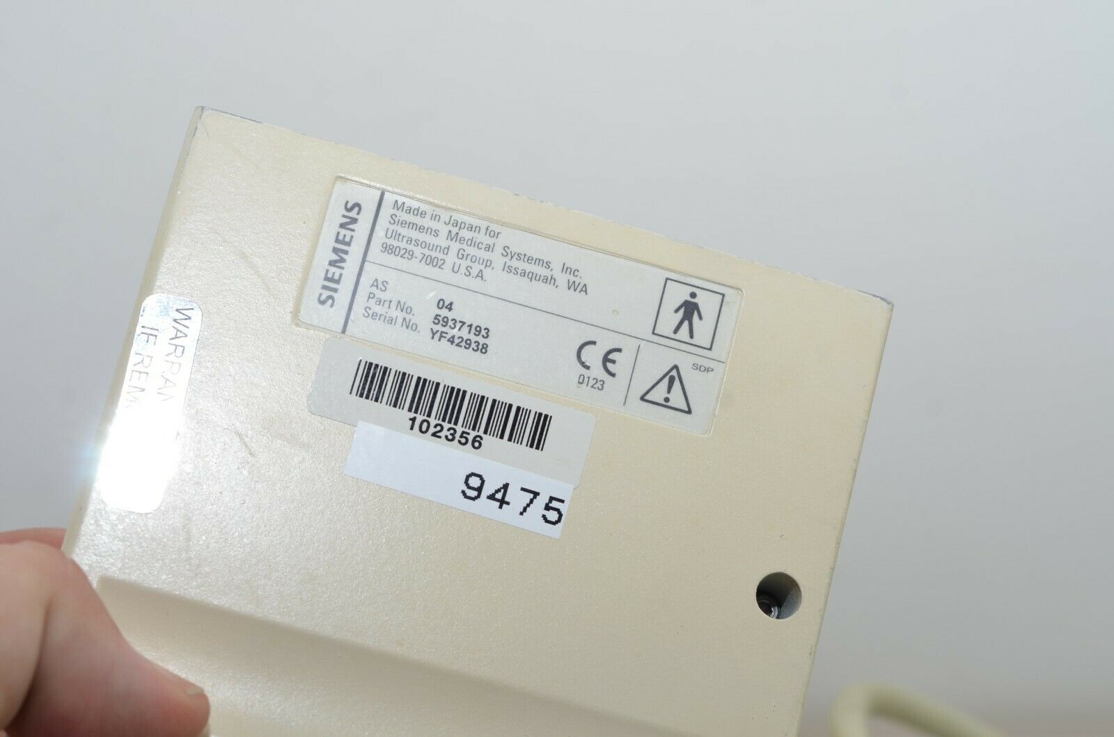 Siemens 6.5EV13 P/N 5937193 Endovaginal Ultrasound Probe for Elegra series DIAGNOSTIC ULTRASOUND MACHINES FOR SALE