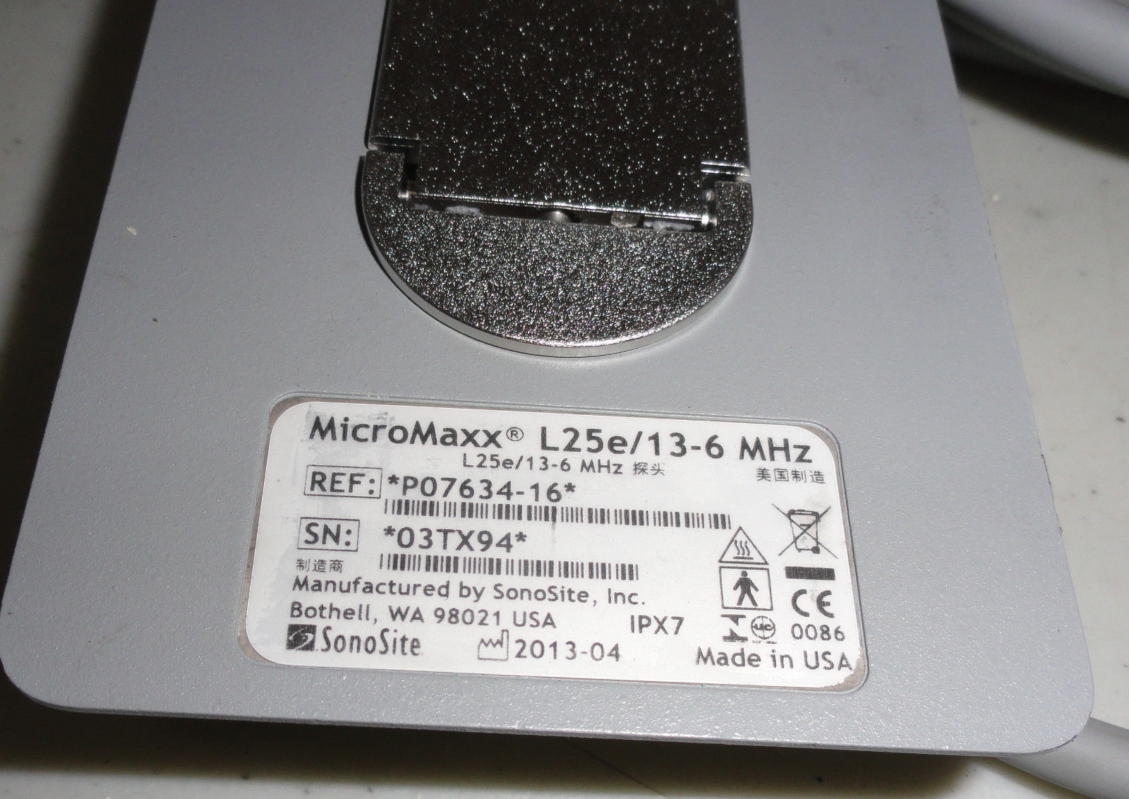 2013 SonoSite MicroMaxx L25e 13-6 MHz Ultrasound Transducer Probe DIAGNOSTIC ULTRASOUND MACHINES FOR SALE
