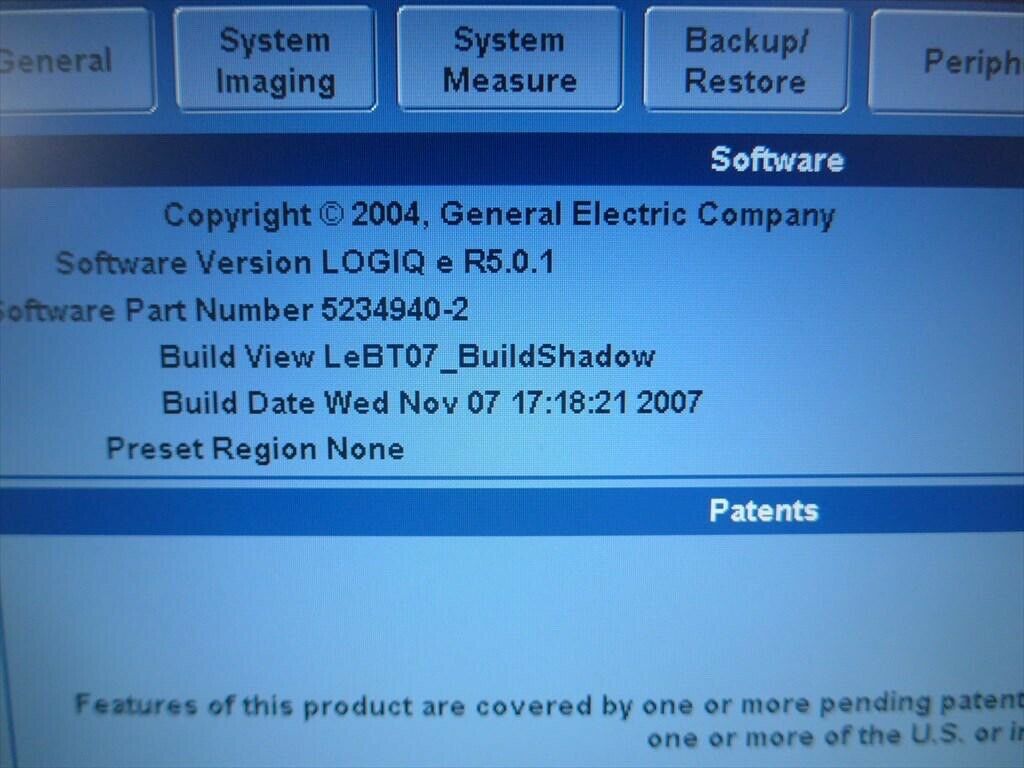 GE Logiq E Ultrasound System Version 5.. With CW option. Sector 3srs DIAGNOSTIC ULTRASOUND MACHINES FOR SALE