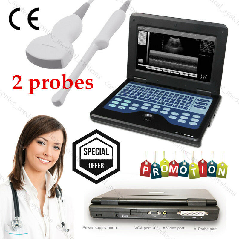 Digital Ultrasound Scanner Portable Laptop Machine 2 Probes Transvaginal+ Convex DIAGNOSTIC ULTRASOUND MACHINES FOR SALE