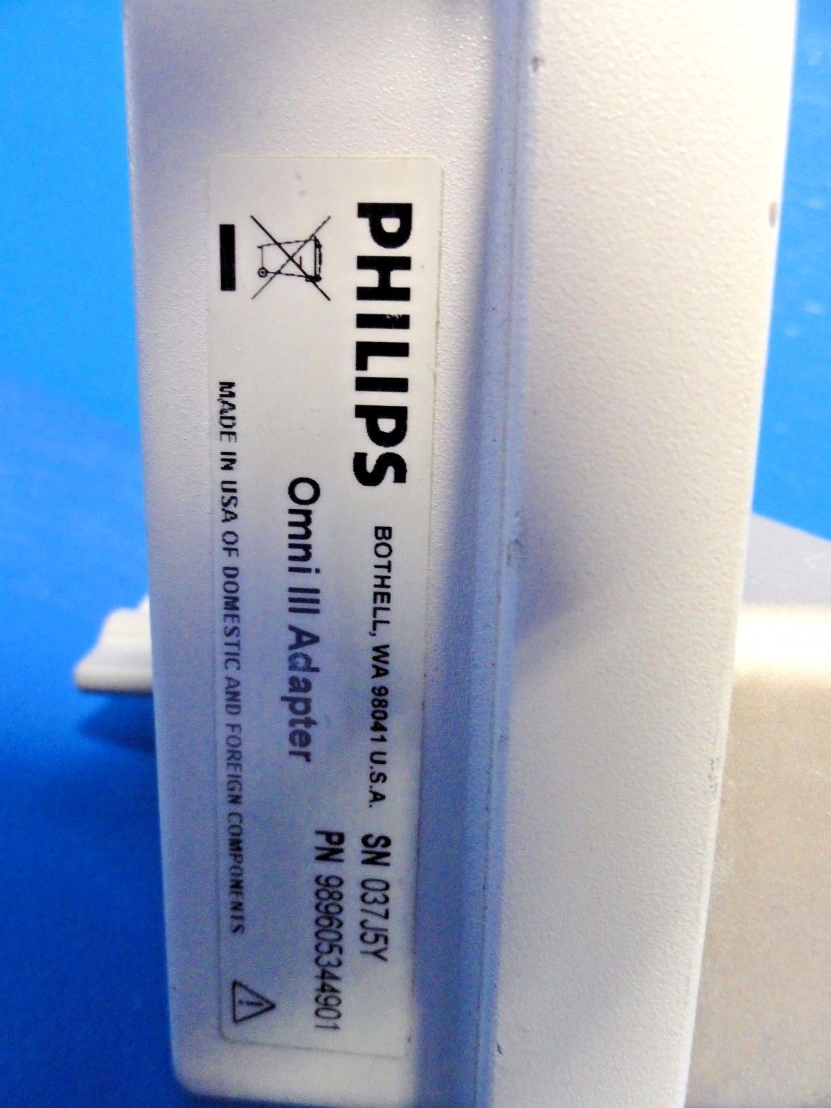 Philips Omni III P/N 989605344901 Ultrasound Transducer Adapter ~ 14313