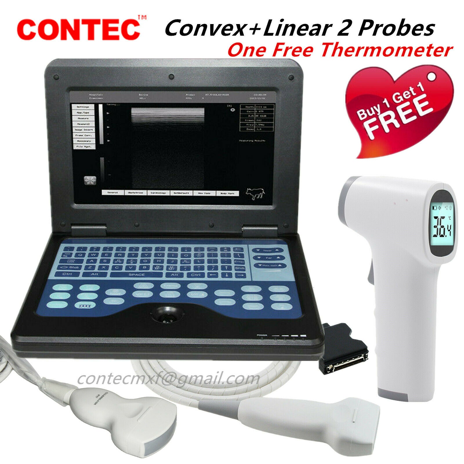 2 Probes Ultrasound Scanner Laptop Diagnostic Ultrasonic Systems Convex+Linear DIAGNOSTIC ULTRASOUND MACHINES FOR SALE