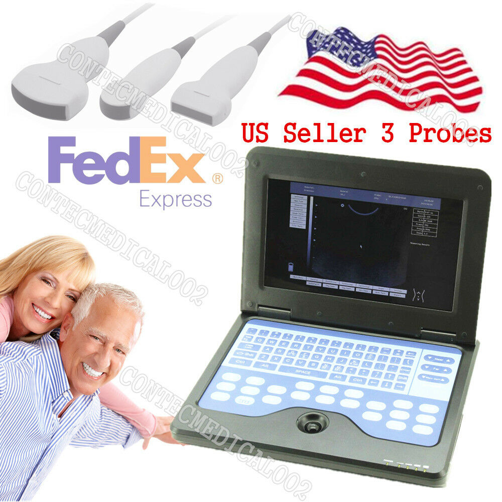 Portable laptop machine Digital Ultrasound scanner Convex/Linear/Cardiac 3 Probe DIAGNOSTIC ULTRASOUND MACHINES FOR SALE