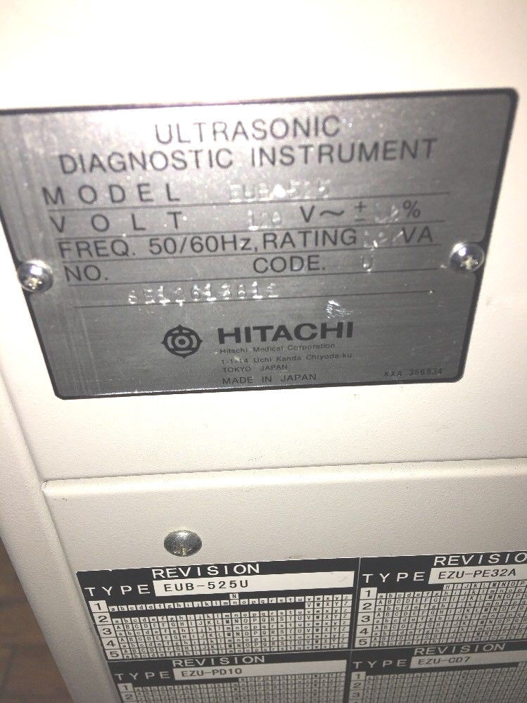 Hitachi EUB 525 Ultrasound Machine DIAGNOSTIC ULTRASOUND MACHINES FOR SALE