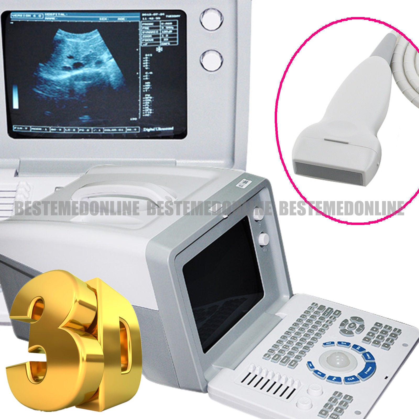 Hot Top selling 10-inch SVGA high monitor Ultrasound Scanner +3D+ LINEAR probe DIAGNOSTIC ULTRASOUND MACHINES FOR SALE