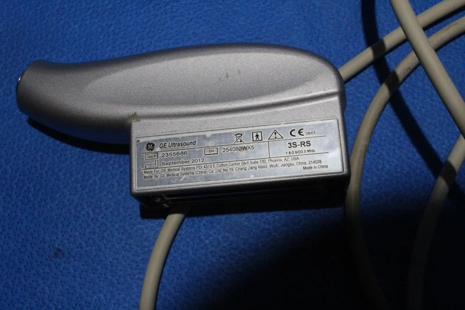 GE 3S-RS Ultrasound Transducer / Probe (Ref: 2355686) for parts only DIAGNOSTIC ULTRASOUND MACHINES FOR SALE