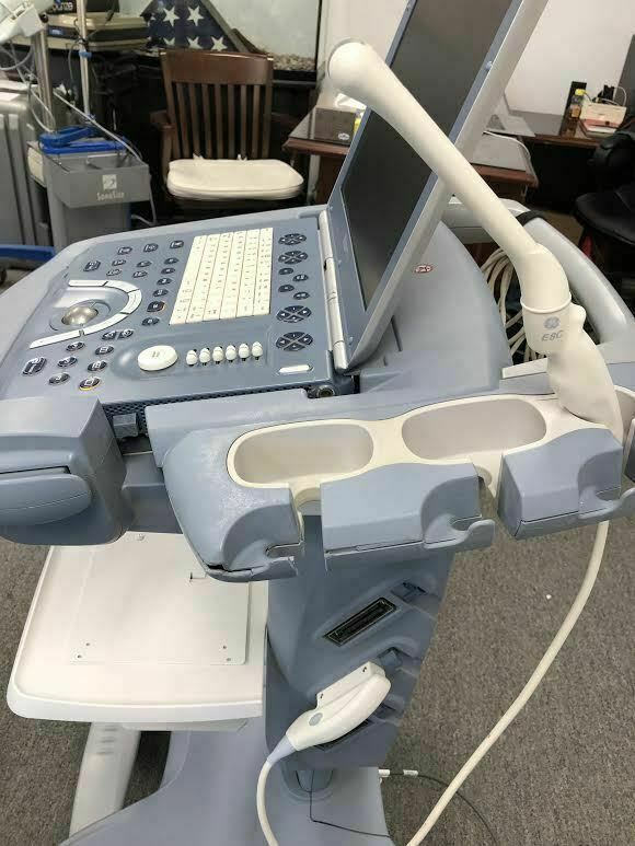GE Voluson E Portable Ultrasound Machine with Rolling Cart and E8C-RS Probe DIAGNOSTIC ULTRASOUND MACHINES FOR SALE