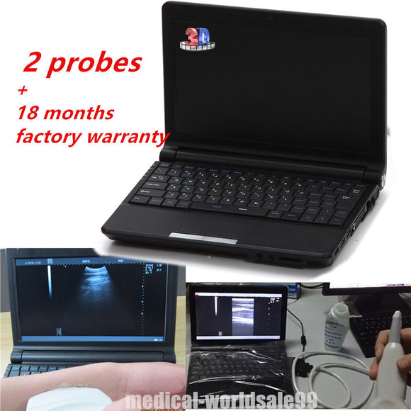 Digital Notebook Laptop Ultrasound Scanner/Machine with Convex + Linear Probe 3D 190891433589