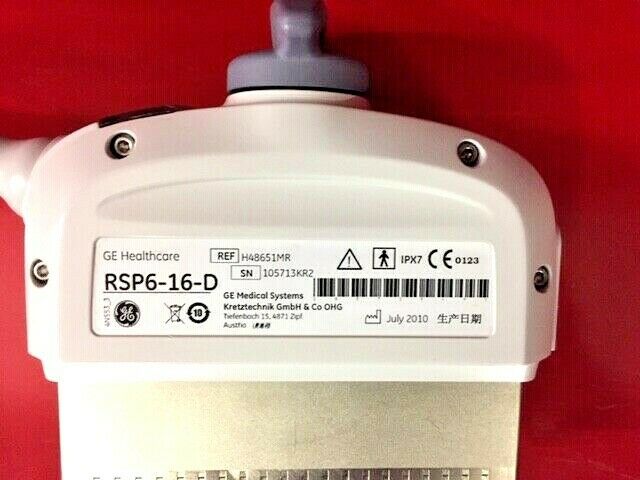 GE RSP6-16-D Ultrasound Real-time 4D Probe Tested & Certified DIAGNOSTIC ULTRASOUND MACHINES FOR SALE
