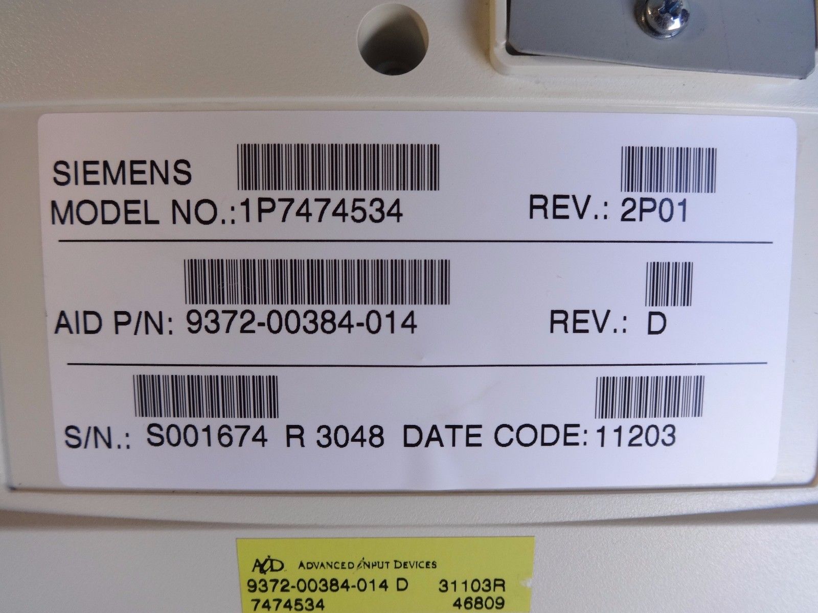Siemens Sonoline Antares Ultrasound 7474534 CONTROL PANEL DIAGNOSTIC ULTRASOUND MACHINES FOR SALE