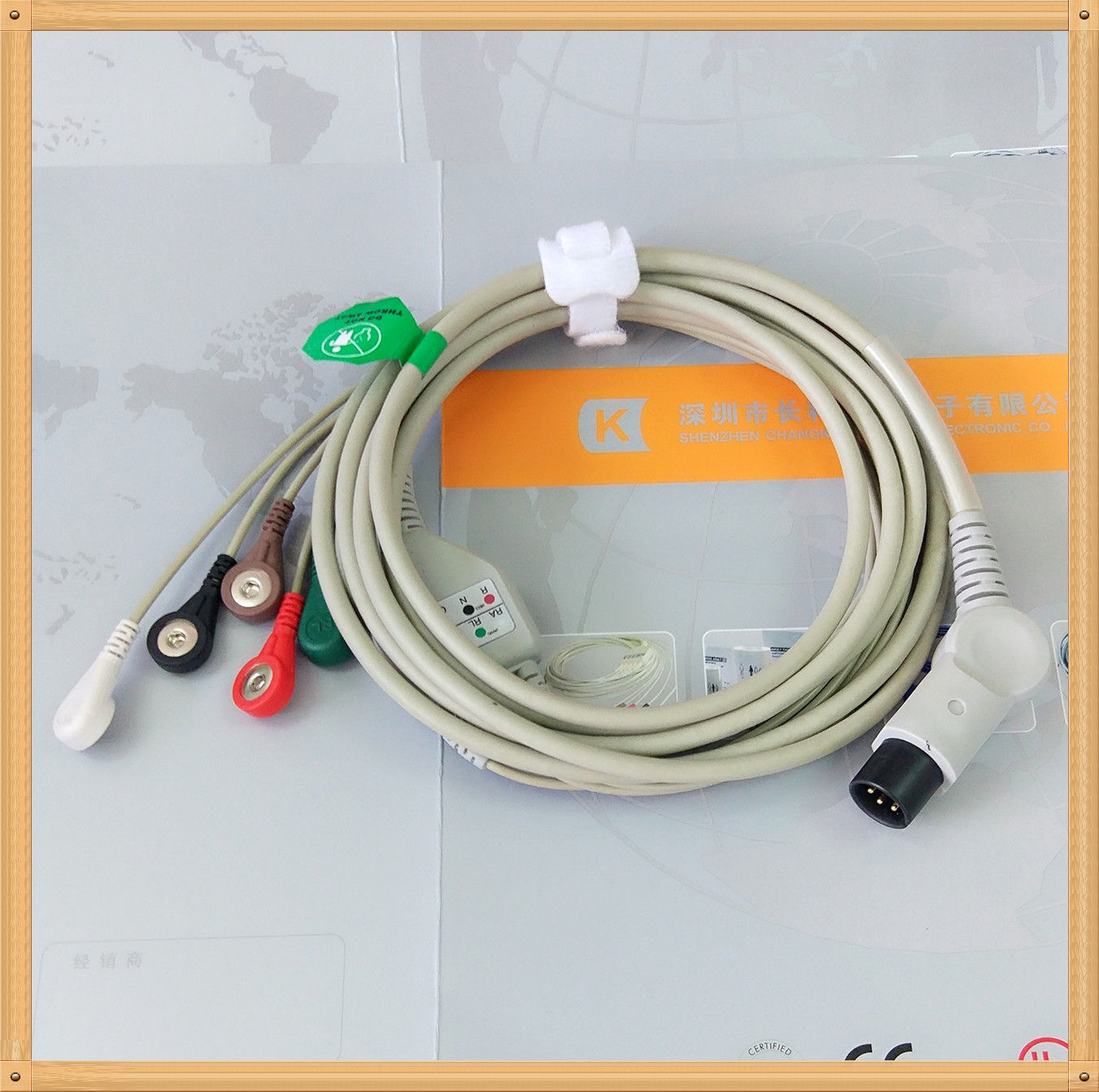 Generic AAMI 6 Pin One Piece ECG Cable 5 Leads Snap AHA DIAGNOSTIC ULTRASOUND MACHINES FOR SALE