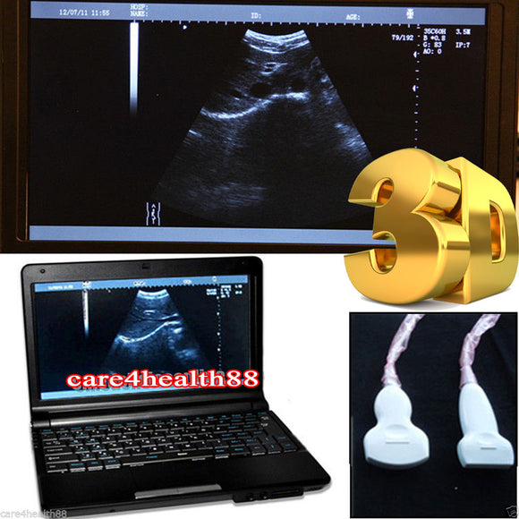 Full Digital Laptop Ultrasound Scanner 2 Probes Covex + Linear Probes 3D Precise 190891802569