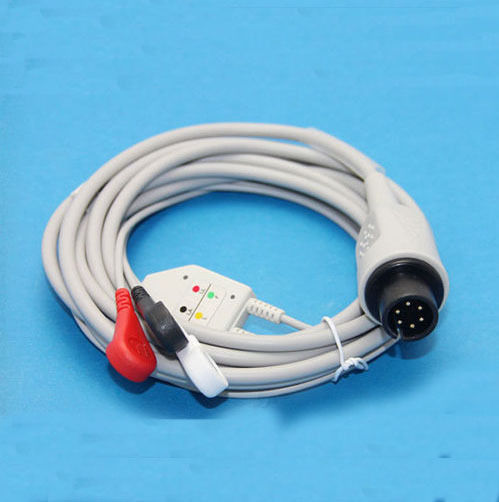 One-Piece 3 Lead ECG/EKG Cable with Leadwire 6pin Snap AHA DIAGNOSTIC ULTRASOUND MACHINES FOR SALE