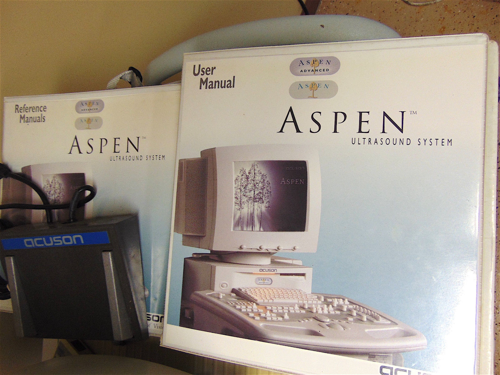 Acuson Aspen Ultrasound System With Foot Control & 3 Probes-Powers Up-SR265 DIAGNOSTIC ULTRASOUND MACHINES FOR SALE