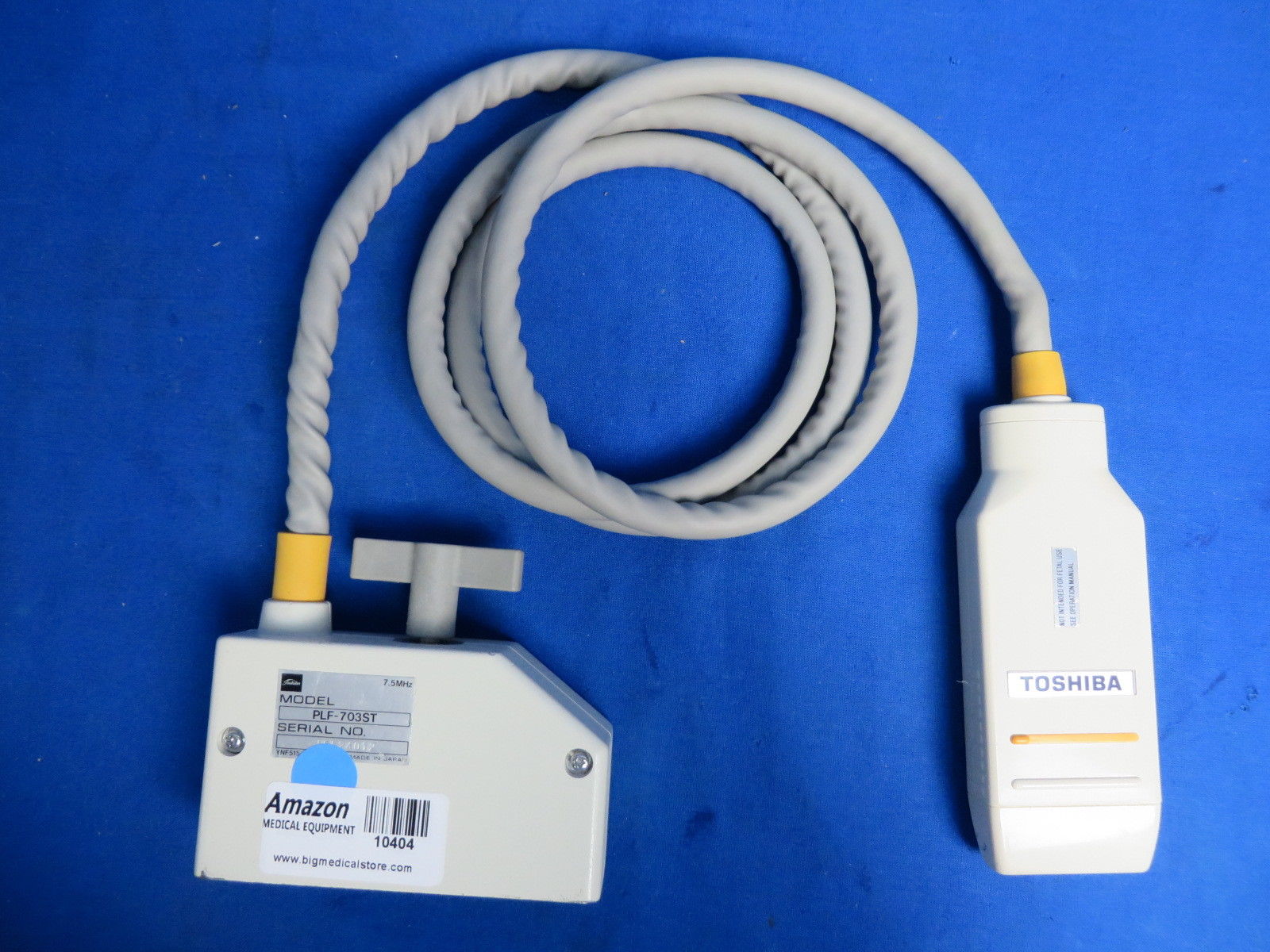 Toshiba PLF-703ST 7.5MHz Linear Array Ultrasound Transducer Probe for SSH-140A/1 DIAGNOSTIC ULTRASOUND MACHINES FOR SALE