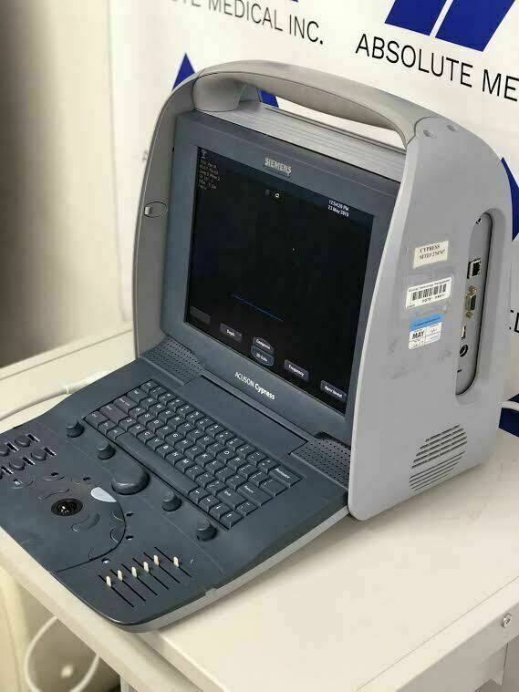Siemens Acuson Cypress Portable Ultrasound Machine with 7V3c Probe Transducer DIAGNOSTIC ULTRASOUND MACHINES FOR SALE