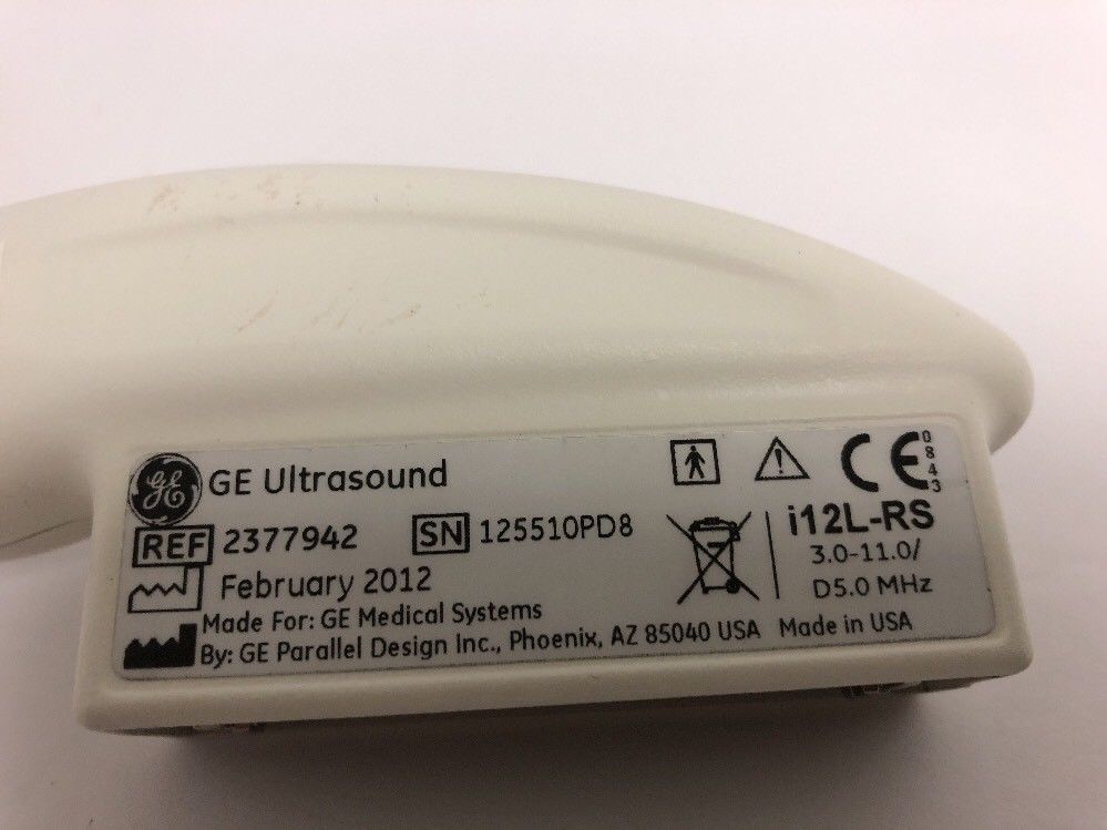 GE i12L-RS Ultrasound Probe Ref No 2377942 DOM February 2012 DIAGNOSTIC ULTRASOUND MACHINES FOR SALE